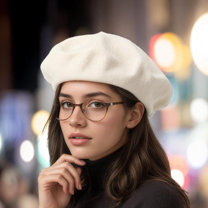 AURORAAEGIS French Beret Hats for Women - Classic Wool Beret Hats Soft Knit Winter Cloche for Daily Outfits - Image 3